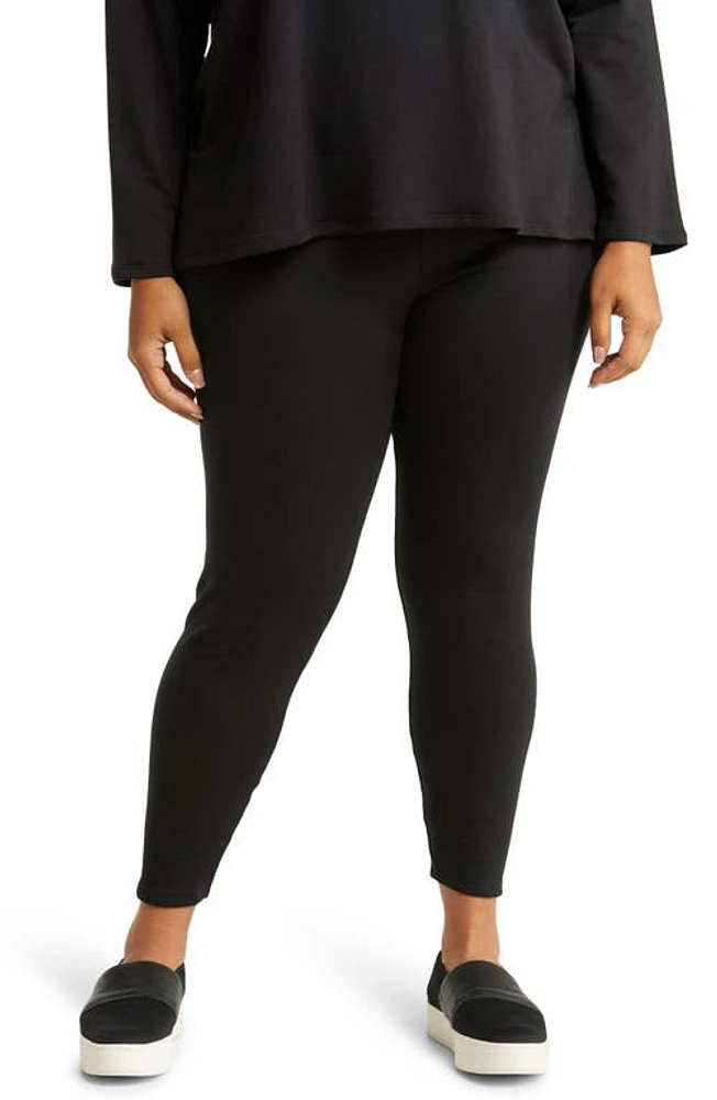 Eileen Fisher High Waist Ankle Leggings Black at Nordstrom,