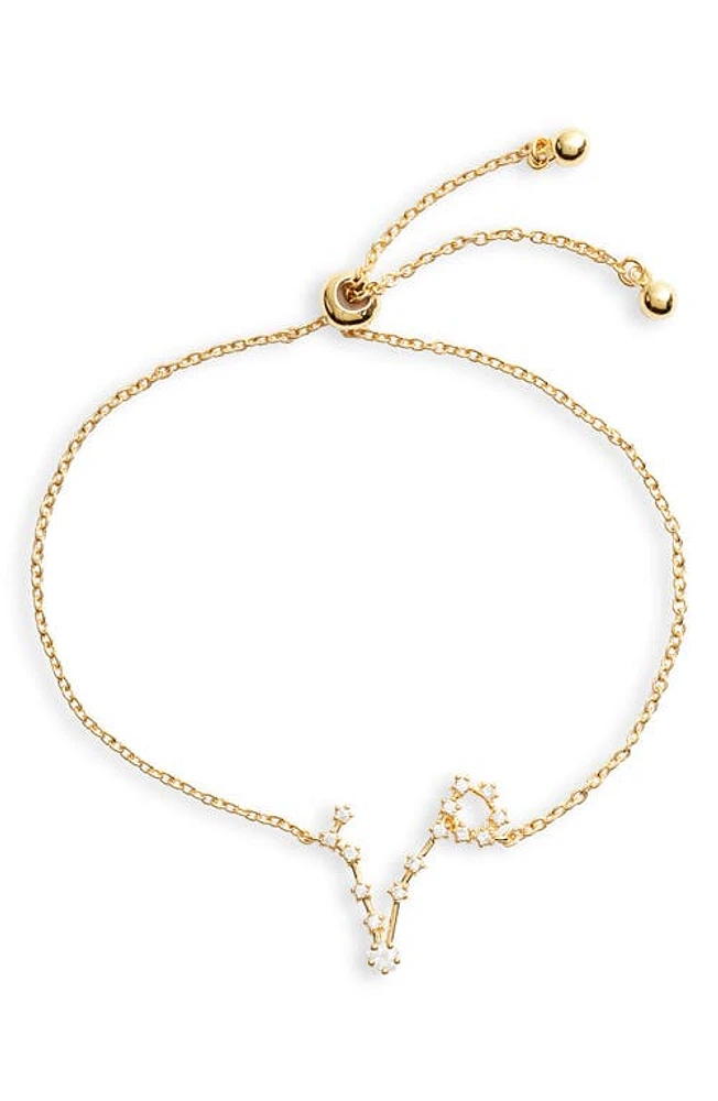 Sterling Forever Zodiac Bracelet in Gold Pisces at Nordstrom