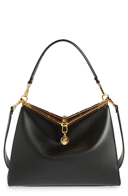 Etro Large Vela Leather Shoulder Bag in Black at Nordstrom