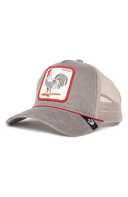 Goorin Bros. The Arena Cock Patch Corduroy Trucker Hat in Grey/Off White at Nordstrom