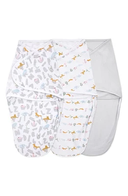 aden + anais Aden & Anais Essentials Wrap Swaddle - Set of 3 in Alphabet Animals Grey at Nordstrom, Size 0-3 M