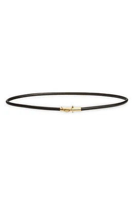 Saint Laurent T-Bar Buckle Leather Belt in Black at Nordstrom, Size 100