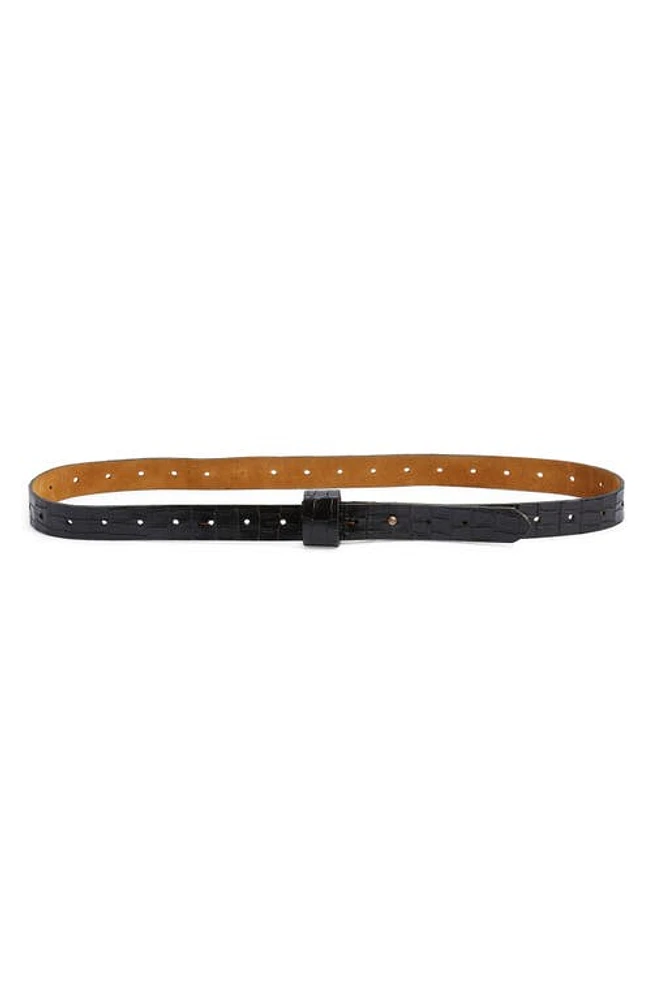 Ada Iris Leather Belt in Black Croco at Nordstrom