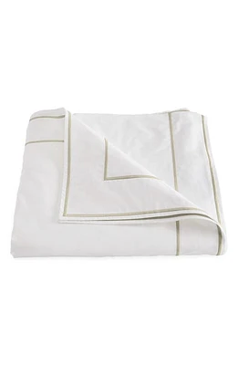 Matouk Ansonia Cotton Percale Duvet Cover in White/Almond at Nordstrom