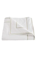 Matouk Ansonia Cotton Percale Duvet Cover in White/Almond at Nordstrom