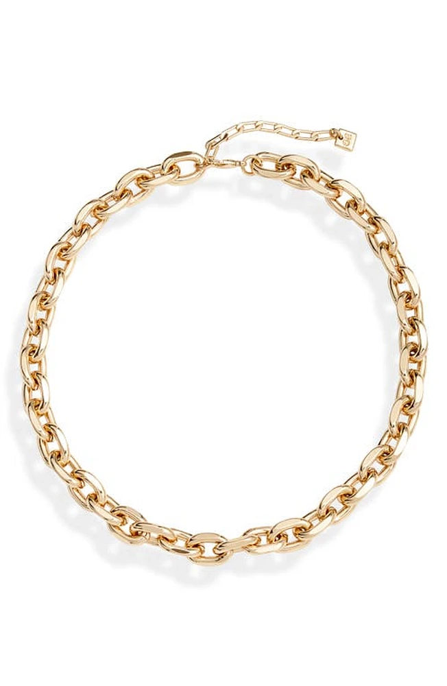 Open Edit Faceted Chain Link Necklace in Gold at Nordstrom