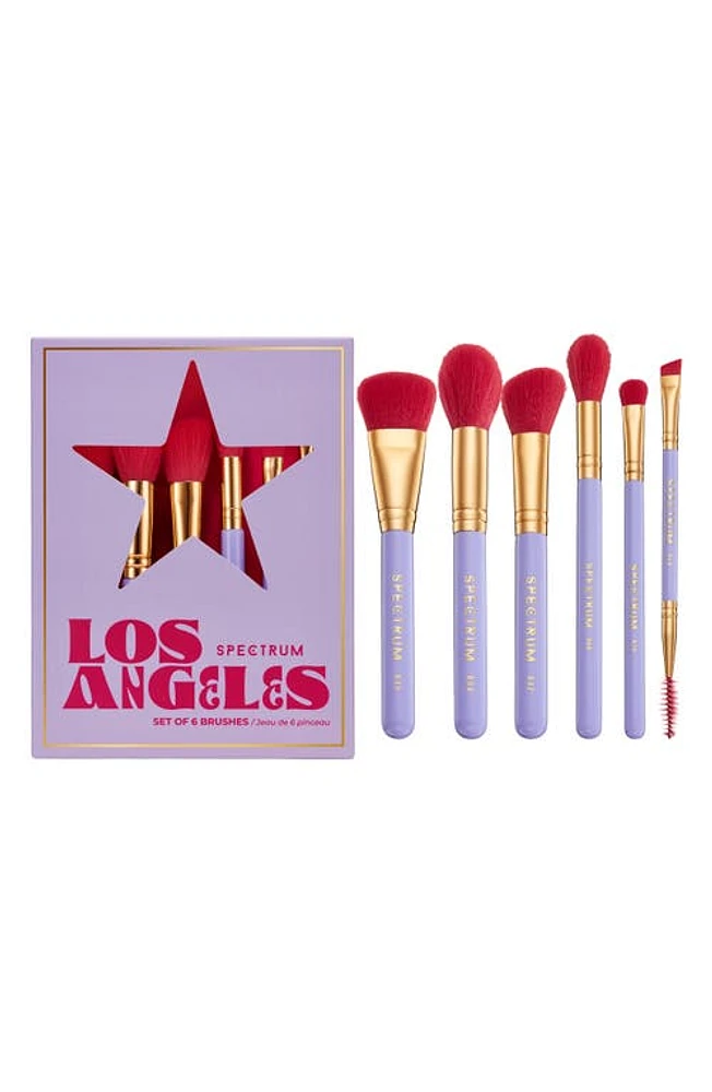 SPECTRUM Los Angeles Travel Book 6-Piece Makeup Brush Set $56 in Purple at Nordstrom