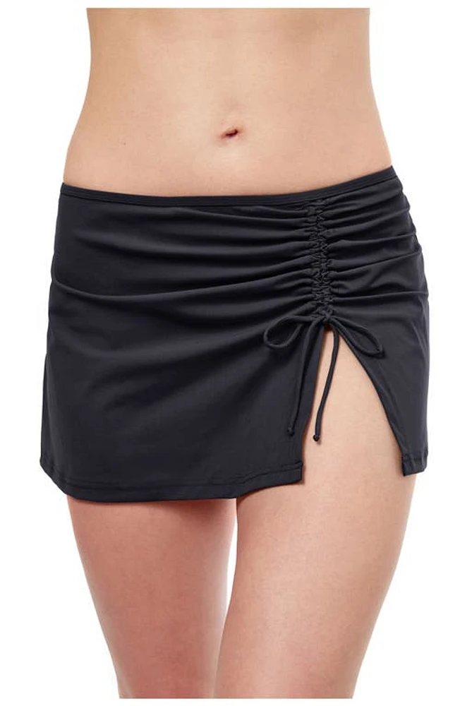 Profile By Gottex Tutti Frutti Side Slit Skirt Swim Bottom Black at Nordstrom,