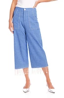 FIFTEEN TWENTY Cameron Fringe Crop Pants Chambray at Nordstrom,