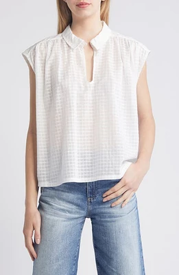 Nation LTD Jody Check Cotton Top White at Nordstrom,