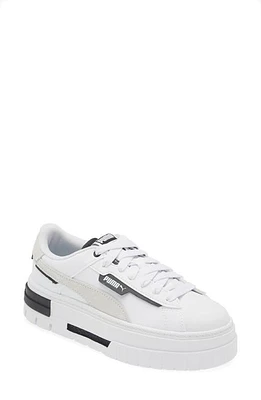 Puma Mayze Crashed Platform Sneaker White-Puma Black at Nordstrom,