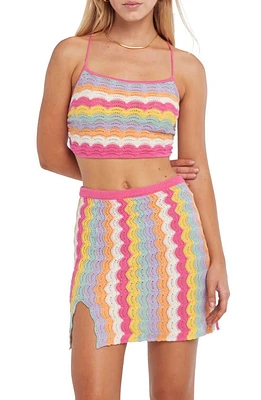 Capittana Holly Crochet Cover-Up Crop Top Multicolor at Nordstrom,