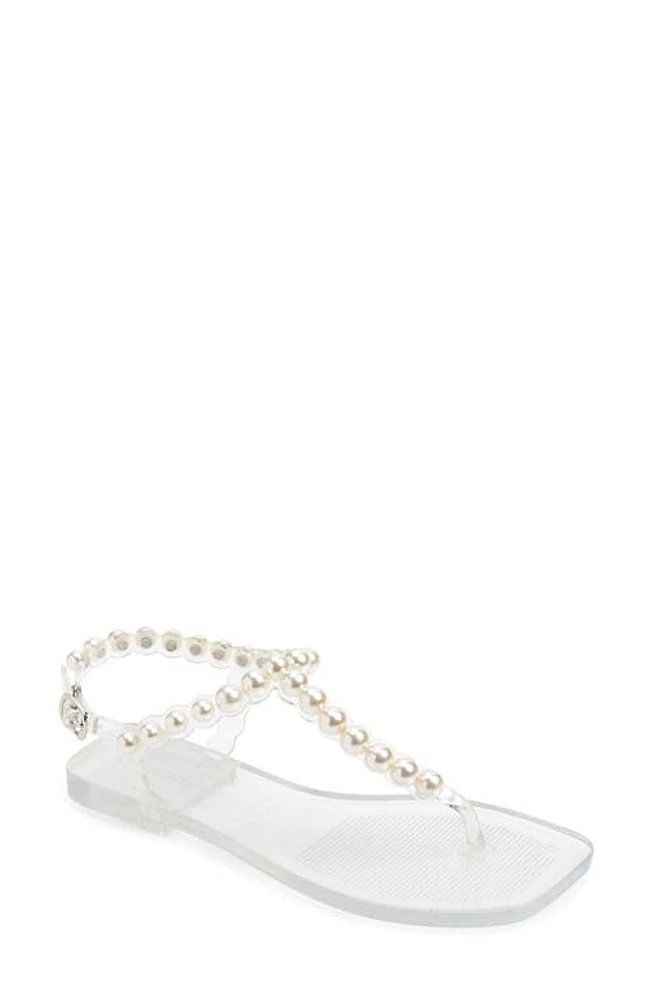 Jeffrey Campbell Pearlesque Imitation Pearl Ankle Strap Sandal at Nordstrom,