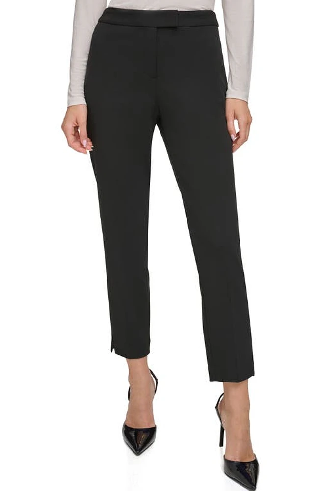 DKNY Foundation Slim Leg Career Pants Black at Nordstrom,