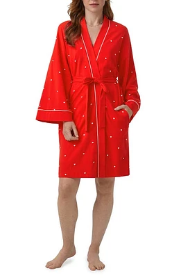 BedHead Pajamas Heart Dot Stretch Organic Cotton Jersey Robe Tiny Hearts at Nordstrom,