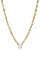 SHYMI Fancy Bezel Pendant Necklace in Gold/White/pear Cut at Nordstrom, Size 16