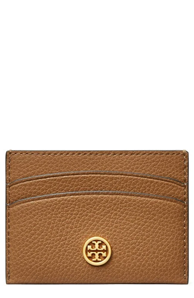 Tory Burch Robinson Pebble Leather Card Case in Tigers Eye at Nordstrom