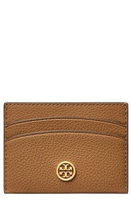 Tory Burch Robinson Pebble Leather Card Case in Tigers Eye at Nordstrom