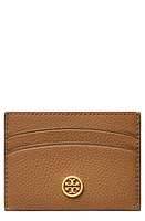 Tory Burch Robinson Pebble Leather Card Case in Tigers Eye at Nordstrom