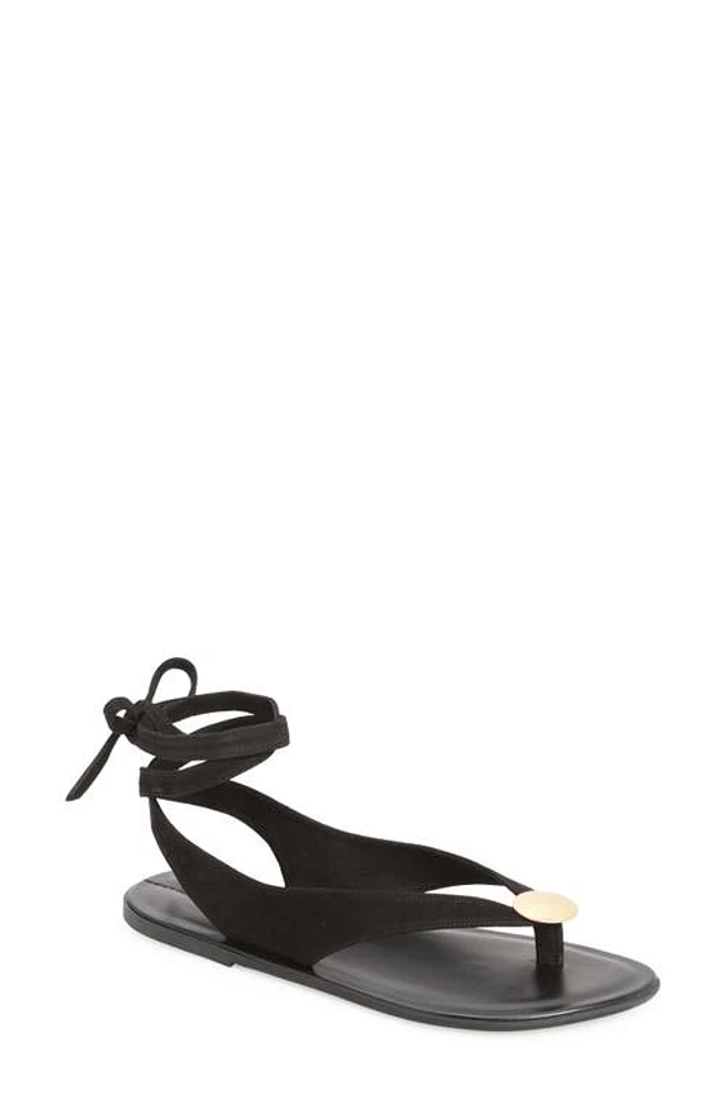 The Row Charm Ankle Tie Sandal Black at Nordstrom,