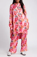 Dressed Lala Dragon Satin Long Sleeve Top & Pants Set Pink at Nordstrom,