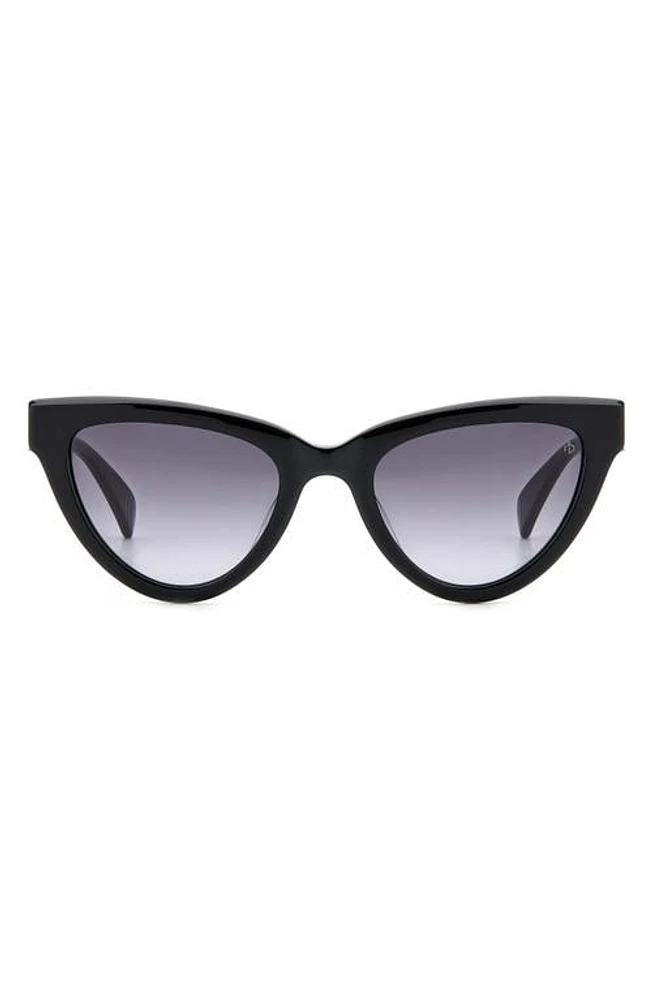 rag & bone 52mm Cat Eye Sunglasses in Black/Grey Shaded at Nordstrom