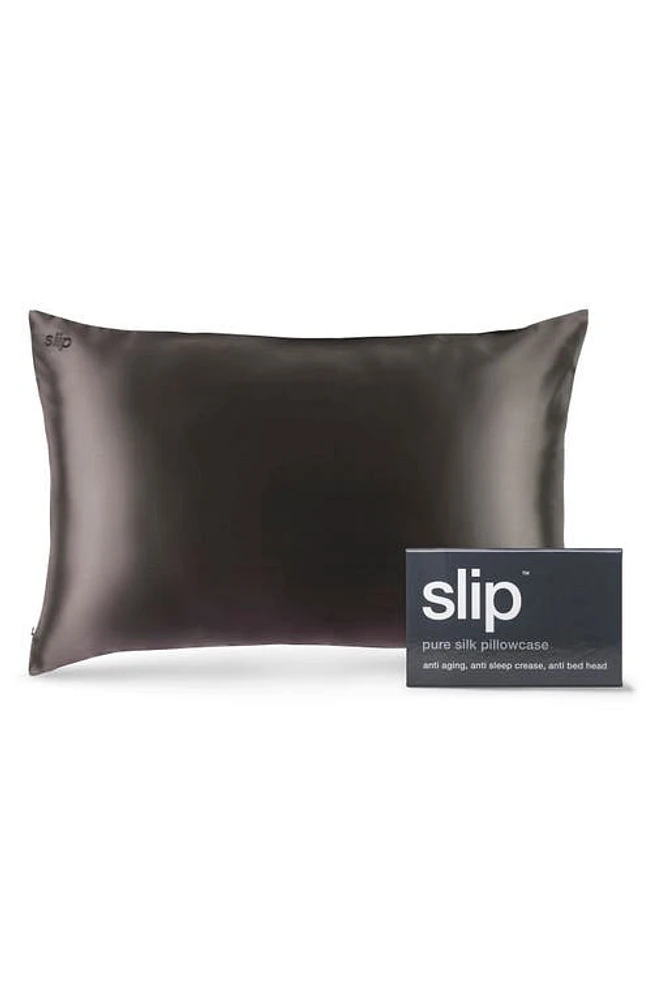 slip Pure Silk Pillowcase in Charcoal at Nordstrom