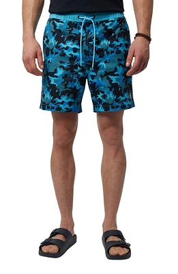 Psycho Bunny Rye Print Swim Trunks New Navy at Nordstrom,