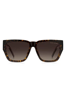 Marc Jacobs 57mm Gradient Square Sunglasses in Havana/Brown Gradient at Nordstrom