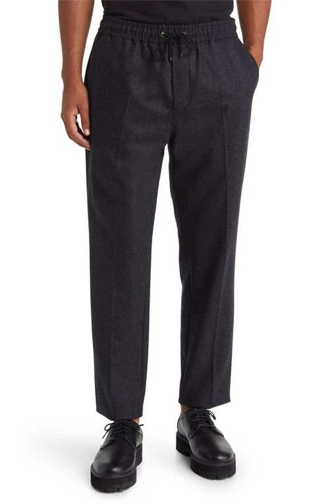 FRAME Travel Wool Blend Flannel Pants in Charcoal Grey at Nordstrom, Size Medium