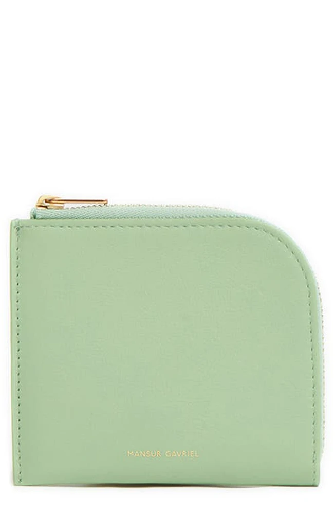 Mansur Gavriel Slim Leather Zip Wallet in Seaglass at Nordstrom