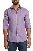 Jared Lang Trim Fit Microdot Print Button-Up Shirt Lavender at Nordstrom,