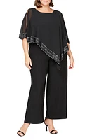 SL FASHIONS Foil Trim Asymmetric Popover Jumpsuit at Nordstrom,