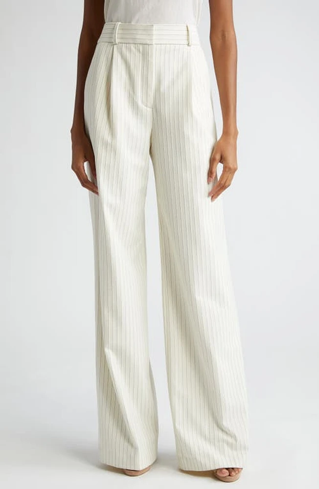 Veronica Beard Heyser Pinstripe Pants in Ecru Multi at Nordstrom, Size 10