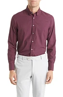 Mizzen+Main Leeward Trim Fit Dot Print Performance Button-Up Shirt Plum Gray at Nordstrom,