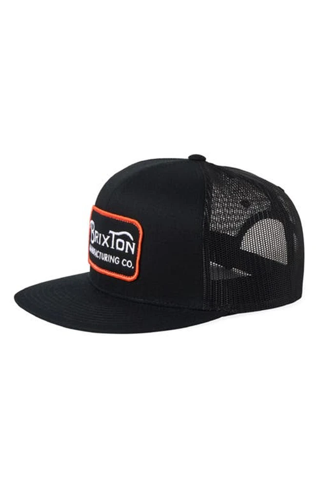 Brixton Grade HP Trucker Hat in Black/Orange/White at Nordstrom