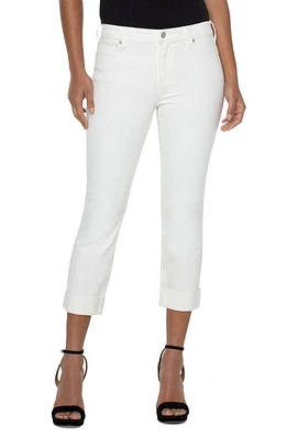 Liverpool Los Angeles Charlie Roll Cuff Crop Jeans Bone White at Nordstrom,