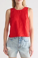 Madewell Tie Back Scoopneck Linen Tank at Nordstrom,