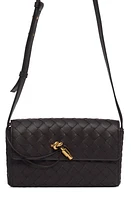 Bottega Veneta Mini Intrecciato Leather Crossbody Bag in 2190 Fondant-M Brass at Nordstrom