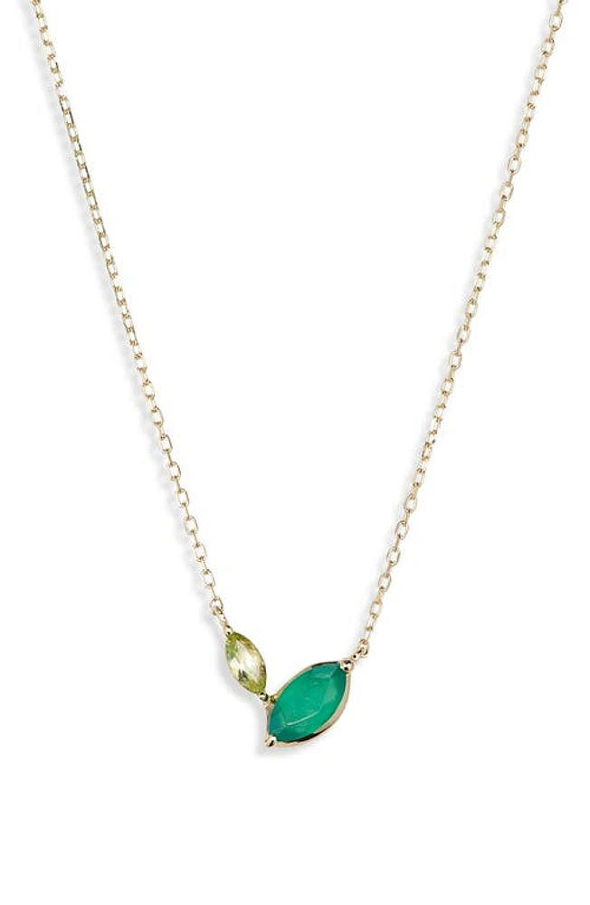 Bony Levy 14K Gold Agate & Peridot Pendant Necklace in 14K Yellow Gold at Nordstrom, Size 18