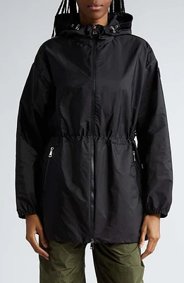 Moncler Wete Boxy Hooded Windbreaker Black at Nordstrom,