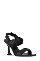 Nine West Zuzie Ruched Sandal in Black at Nordstrom, Size 7.5