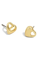 Madewell Cutout Puffy Heart Stud Earrings in Pale Gold at Nordstrom