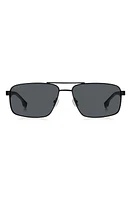 BOSS 59mm Aviator Sunglasses in Matte Black Grey at Nordstrom