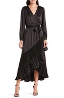 Mila Mae Asymmetric Pleated Belted Long Sleeve Dress at Nordstrom,