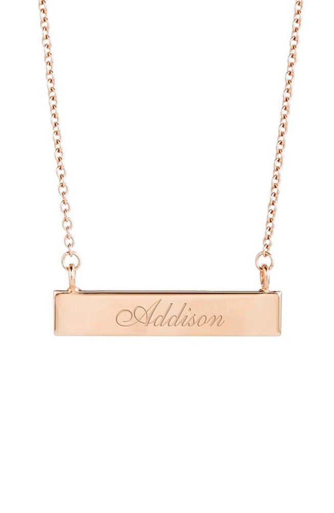 Brook and York Personalized Name Bar Necklace in Rose Gold at Nordstrom