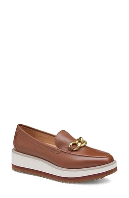 Johnston & Murphy Graceleyn Chain Leather Loafer Cognac Glove at Nordstrom,