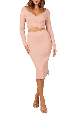 Petal & Pup Gianna Long Sleeve Sweater Skirt Set Blush at Nordstrom,