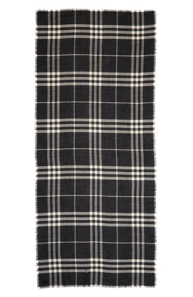 burberry Giant Check Wool Scarf in Black/Calico Ip Chk at Nordstrom