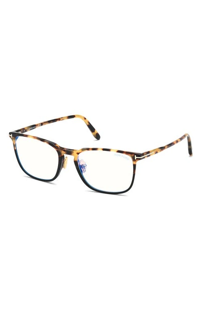 TOM FORD 53mm Blue Light Blocking Glasses in Havana/Other/Blue Block Lens at Nordstrom